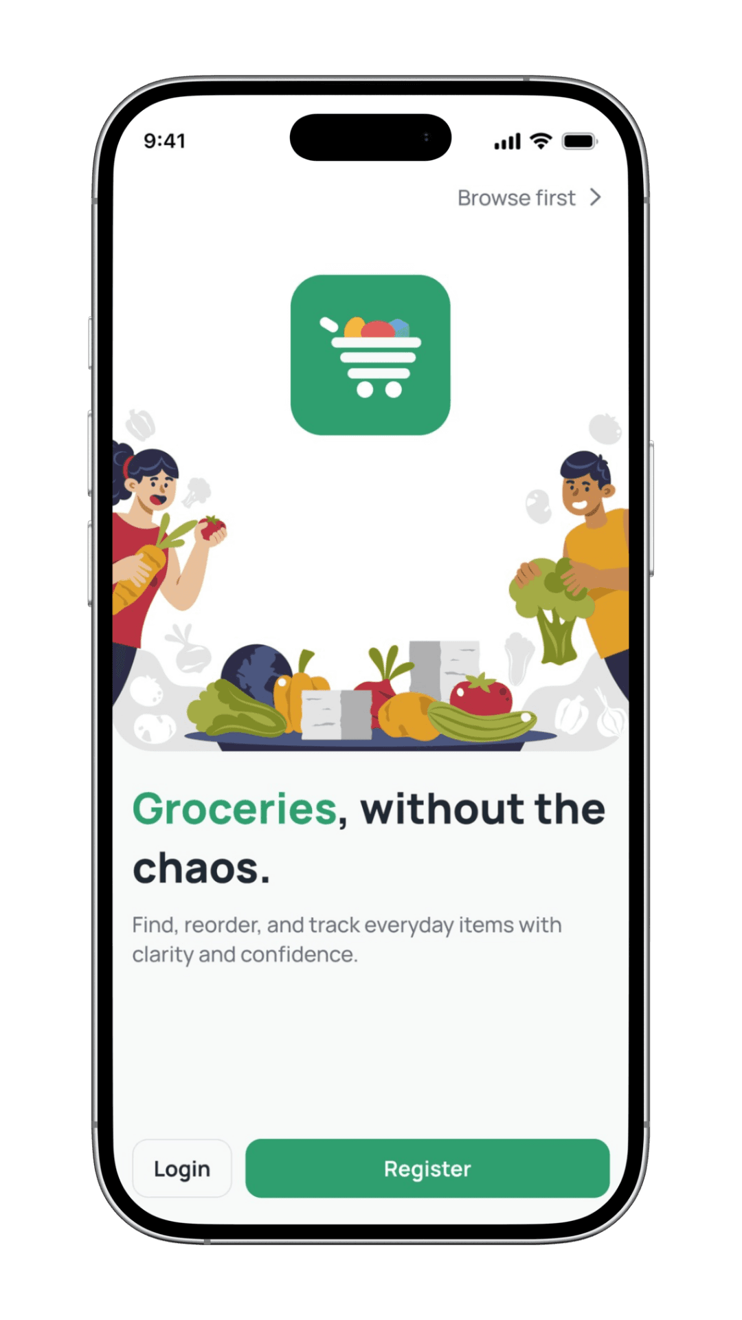 Itemry onboarding screen