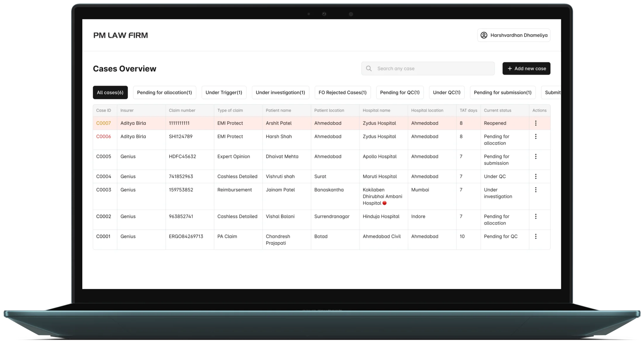 PMLF — Case Management System for Insurance Investigations