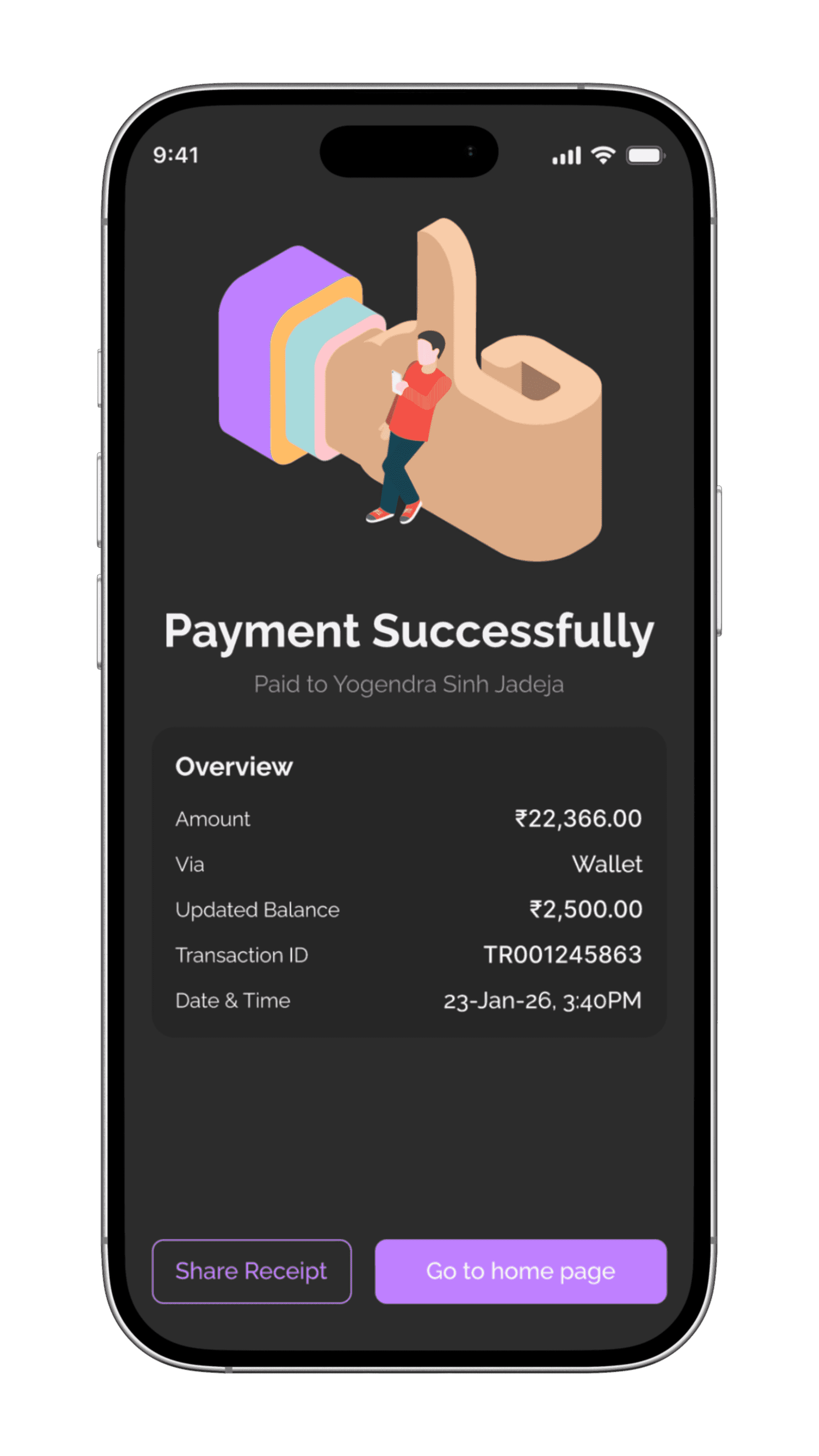 Trustezy Payment Successful screen