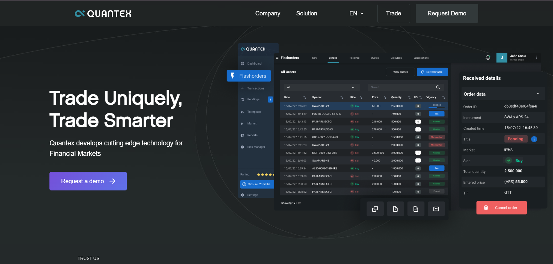 Quantex – Crypto Trading Platform | FinTech Web & App Design